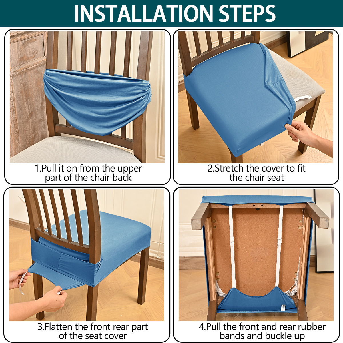 Elástico transfronterizo hilo de leche impermeable doble máscara elástica taburete con lengua de hebilla antideslizante asiento cojín cubierta taburete cubierta al por mayor
