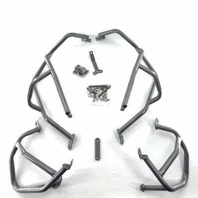 Lower Bumper Engine Protection Bar – Motorcycle bumper - upper-and-lower-guardrails-painted-silver-export-quality-thickened