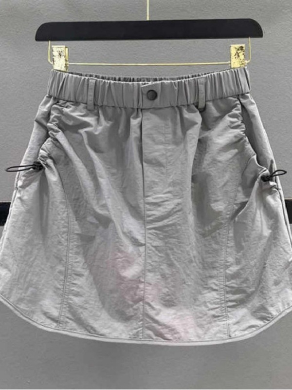 カーキ色速乾工装ショートスカート女性春夏新作ハイウエストa字アメリカンスポーツ登山バッグヒップスカート|undefined