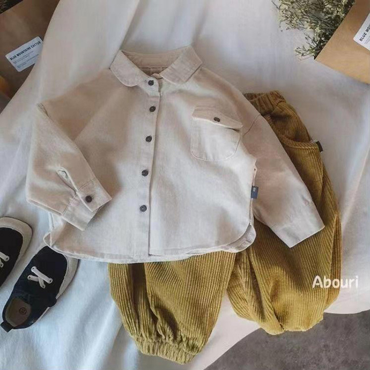 Regular Top Length Toddler(3-6Years) Age Group Holiday, Daily Occasion Turndown Neckline Casual Simple Style Streetwear Solid Color Cotton Polyester T-shirts & Shirts