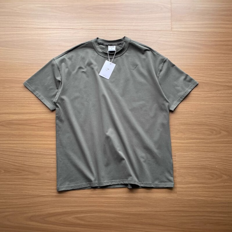GYMSHARK マッスルシャー フィットネス トレーニング 通気性 半袖 Tシャツ 夏 メンズ ヘビースポーツ ルーズ トップ|undefined