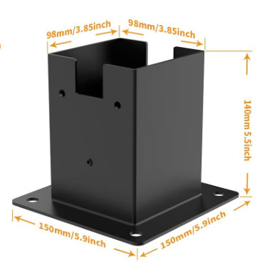 soporte de pergola soporte de ángulo recto soporte de madera elevada DIY 4 piezas para el tamaño de ángulo real de 3.5X3.5 pulgadas