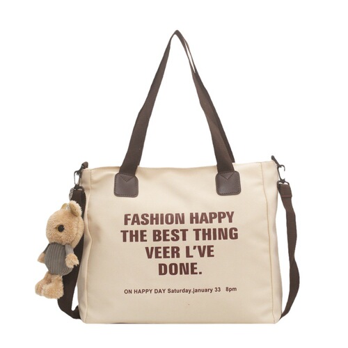 Canvas bag female college student class bag Tote  new large capacity shoulder bag handbag crossbody bag niche