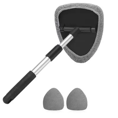 Telescopic Pole Car Window Brush – Car cleaning tools - 1-set-pentagonal-telescopic-pole-3-gray-cloth-covers