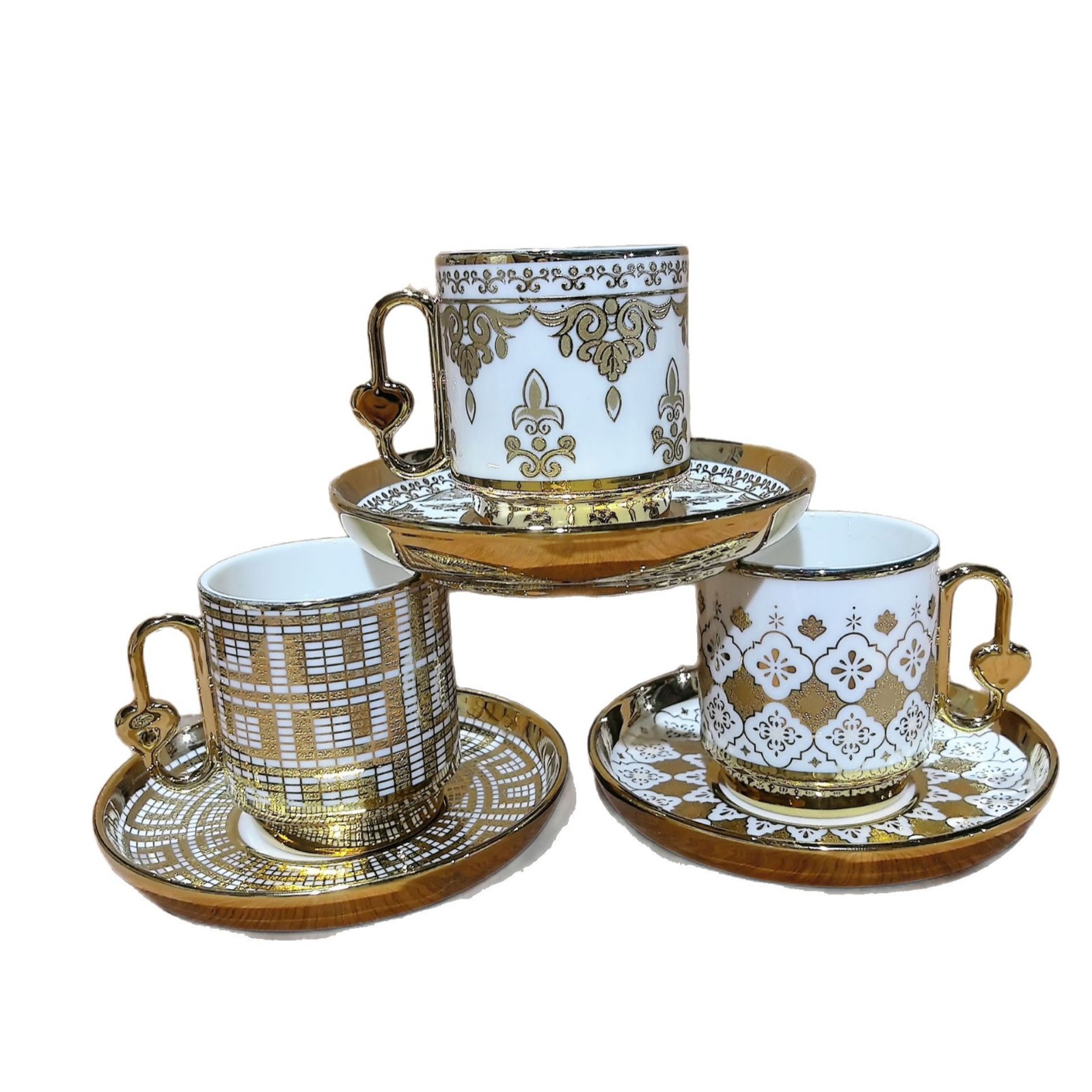 Creativo 6 tazas 6 platos recto galvanizado cerámico tazas de café pequeñas tazas de plato tazas de plato set tamaño de té de la tarde regalos set de té