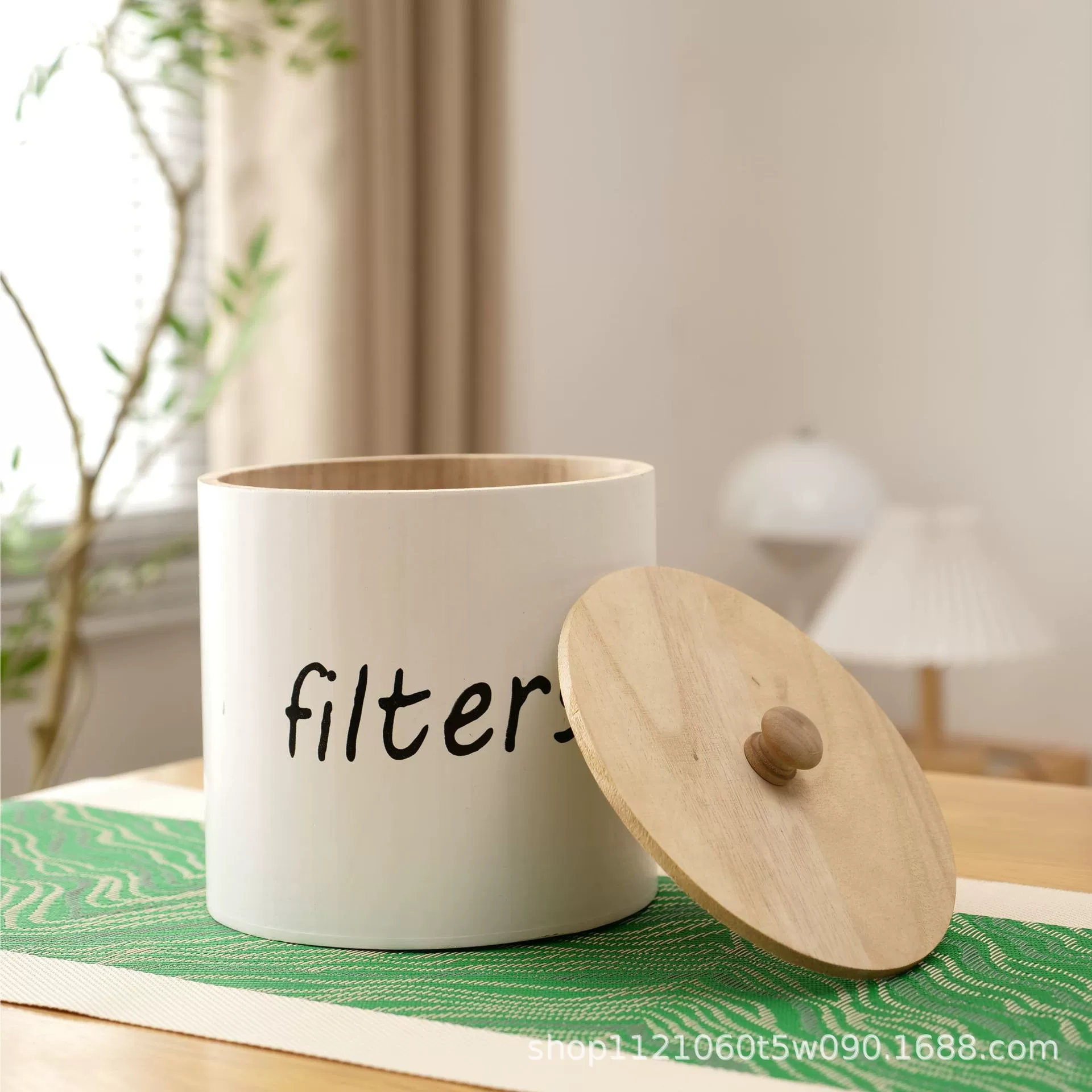 Деревянная круглая коробка для хранения домашнего кофе фильтровальная бумага коробка для хранения деревянная кухня с крышкой коробка для хранения специй