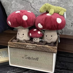 原英鑰匙扣蘑菇玩偶掛件可愛節日禮物兒童卡通毛絨玩具