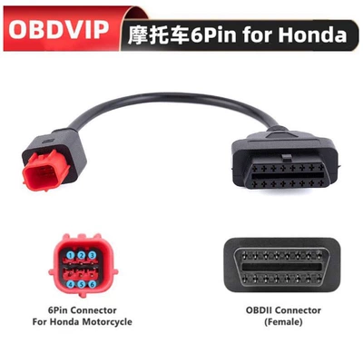 OBD 16pin to 6 pin for Honda Motorcycle 6pin locomotive motorcycle patch cord (Avtomobil diaqnostika alətləri)