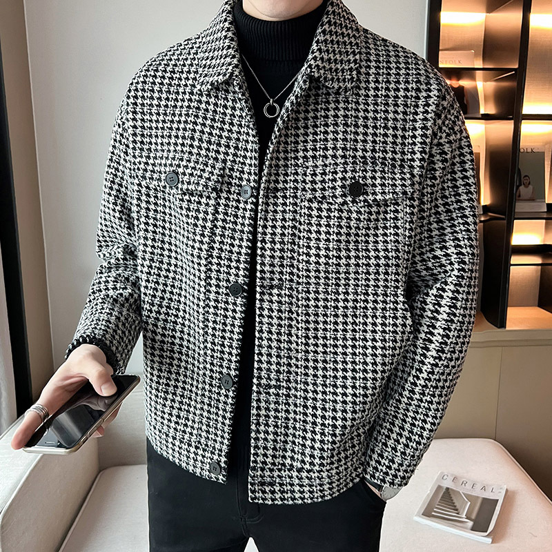 Men's Casual Loose Woolen Short Coat 5