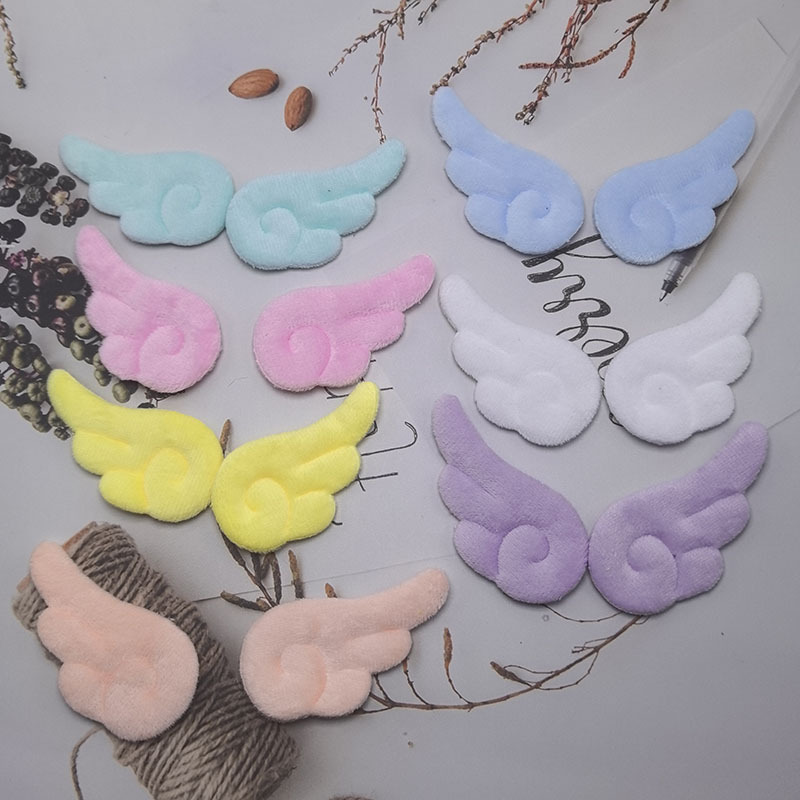 Cute Double-Sided Plush Angel Wings DIY Accessories Hairpin Bar Holder Cake Insert Toy Decoration Material