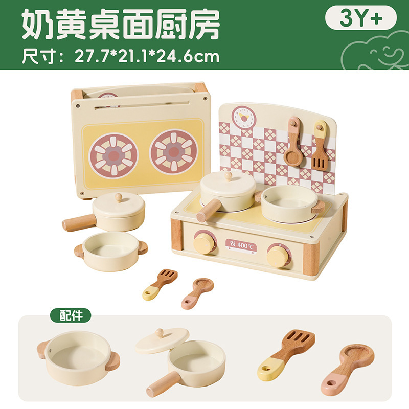 Cocina de mesa con natillas