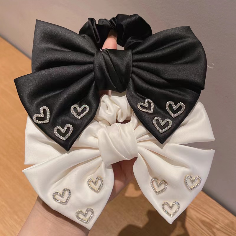 18g Weight Hair Tie Hair Accessories Type Women's Simple Style Classic Style Bow Knot Cloth Inlay Rhinestones Hair Tie