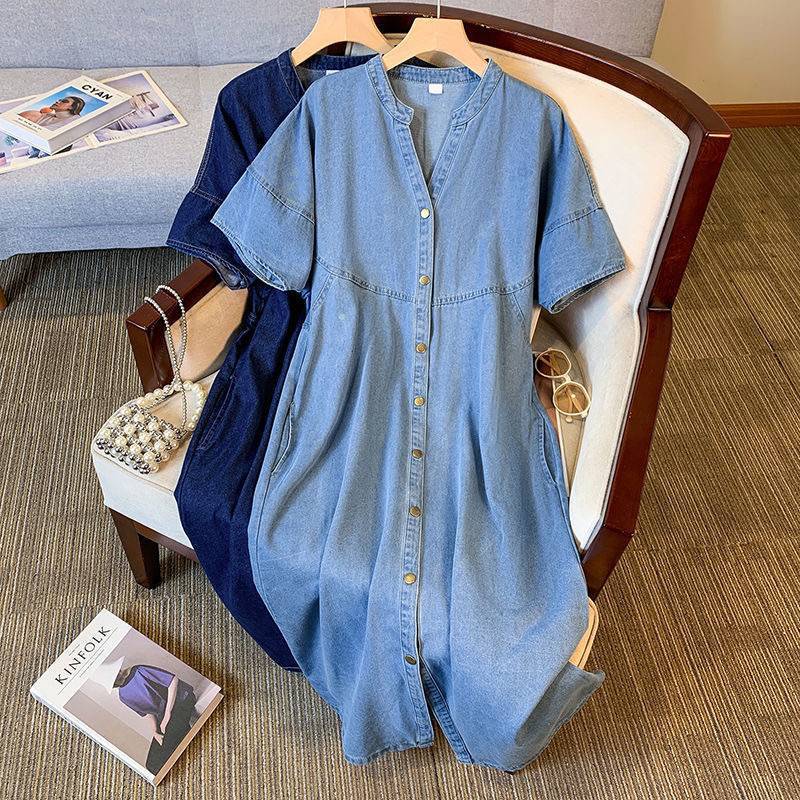 Vintage Tencel Denim dress Summer 2025 New High Fashion Loose Casual Slim Shirt Skirt Vintage Tencel Denim dress Summer 2025 New High Fashion Loose Casual Slim Shirt Skirt