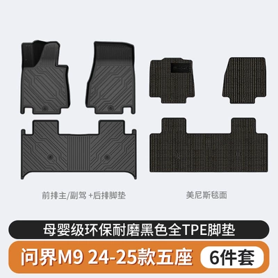 M8 M9 Special Vehicles, All-Weather Modelə uyğun ayaqaltı - wenjie-m9-five-seater-tpe-floor-mats-menis