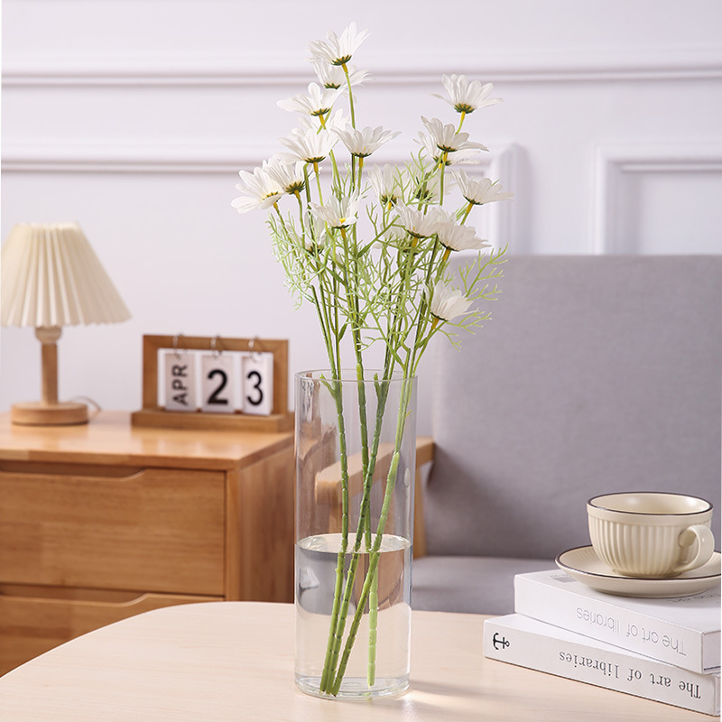 Jarrón transparente anticaída, cubo para flores, recipiente hidropónico de bambú para cultivo en agua, recipiente hidropónico de plástico acrílico anticaída