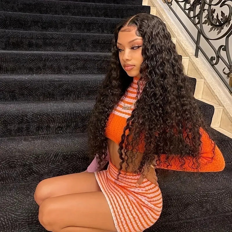 Perruque bouclée en dentelle tendance, style européen/américain, extensions de cheveux synthétiques africaines_voghion.com