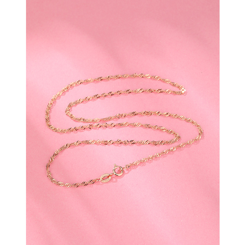 92 collar de plata esterlina mujer sin colgante caja de cadena de agua onda de semillas de melón Baotian octogonal cadena clavícula