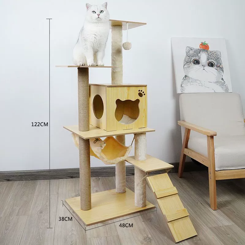 Кошачьи полки Гнездо кошки четырех сезонов полки кошки захватывающий столб когти кошки, подвеска кошки, игрушка-домик кота