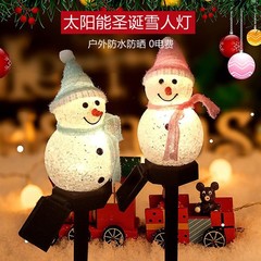 クリスマス雪だるま型ソーラーガーデンライト、芝生用屋外雰囲気照明、防水仕様