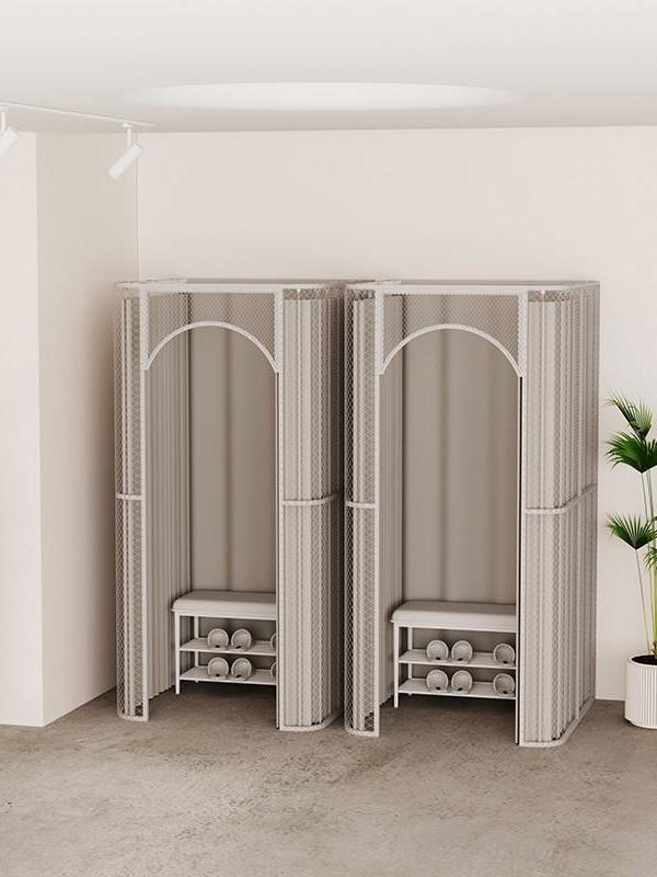 ✅简易服装店移动试衣间商场落地式更衣室临时活动换衣间门帘展示