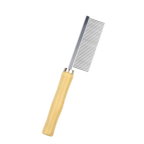 Pet single-row steel comb, pet comb, dog comb, wooden handle comb, single-row comb, pet comb 6