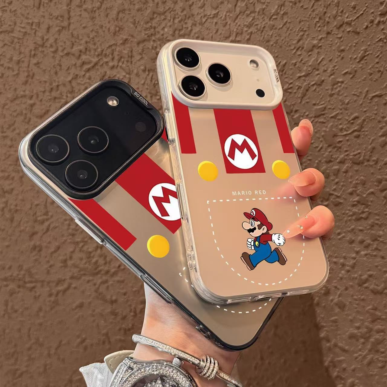 红色马里奥适用苹果17Promax手机壳iPhone16Pro卡通15Pro趣味14新