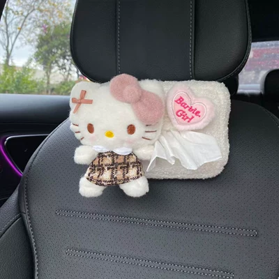 Kitty Car Seatbelt Shoulder | Car tissue box/set
