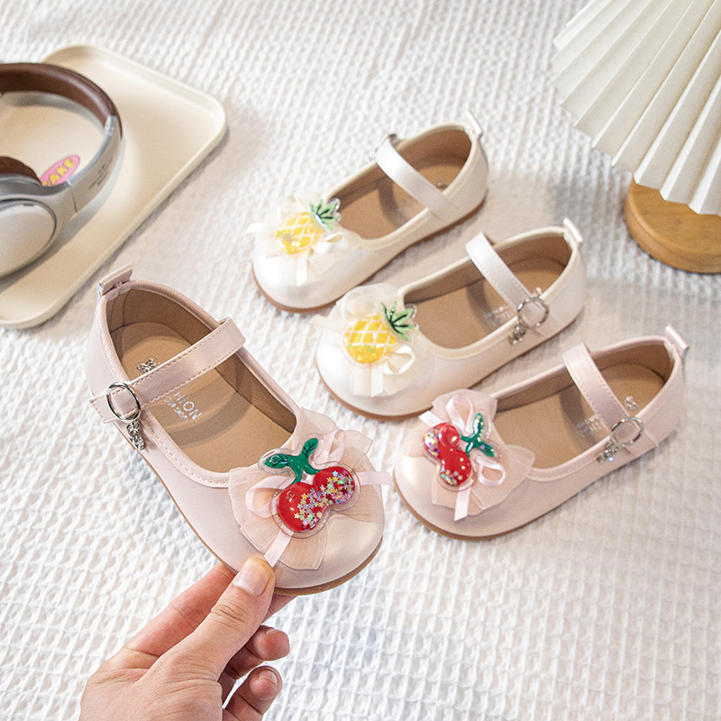 Zapatos de princesa de arco de niñas 2025 otoño nuevos zapatos de cuero suaves para niños zapatos de baile de niñas image 4