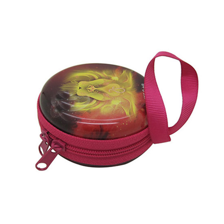 厂家直供圆形马口铁盒儿童可爱糖果包装金属拉链盒 有趣零钱包