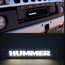 适用于Hummer悍马汽车灯标改装LED中网车标灯带灯车标装饰氛围灯