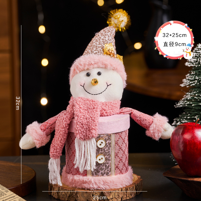 Navidad nueva caja de manzanas de punto Nochebuena creativa lindo regalo embalaje de latas de dulces adornos de mesa para niños