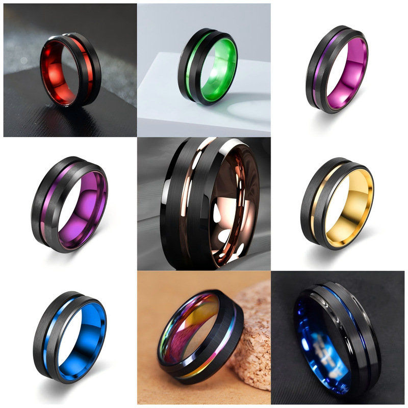 High-Quality Stainless Steel Rings: a Perfect Fusion of Strength and Brilliance. the Combination Set Is Available for a Long Time