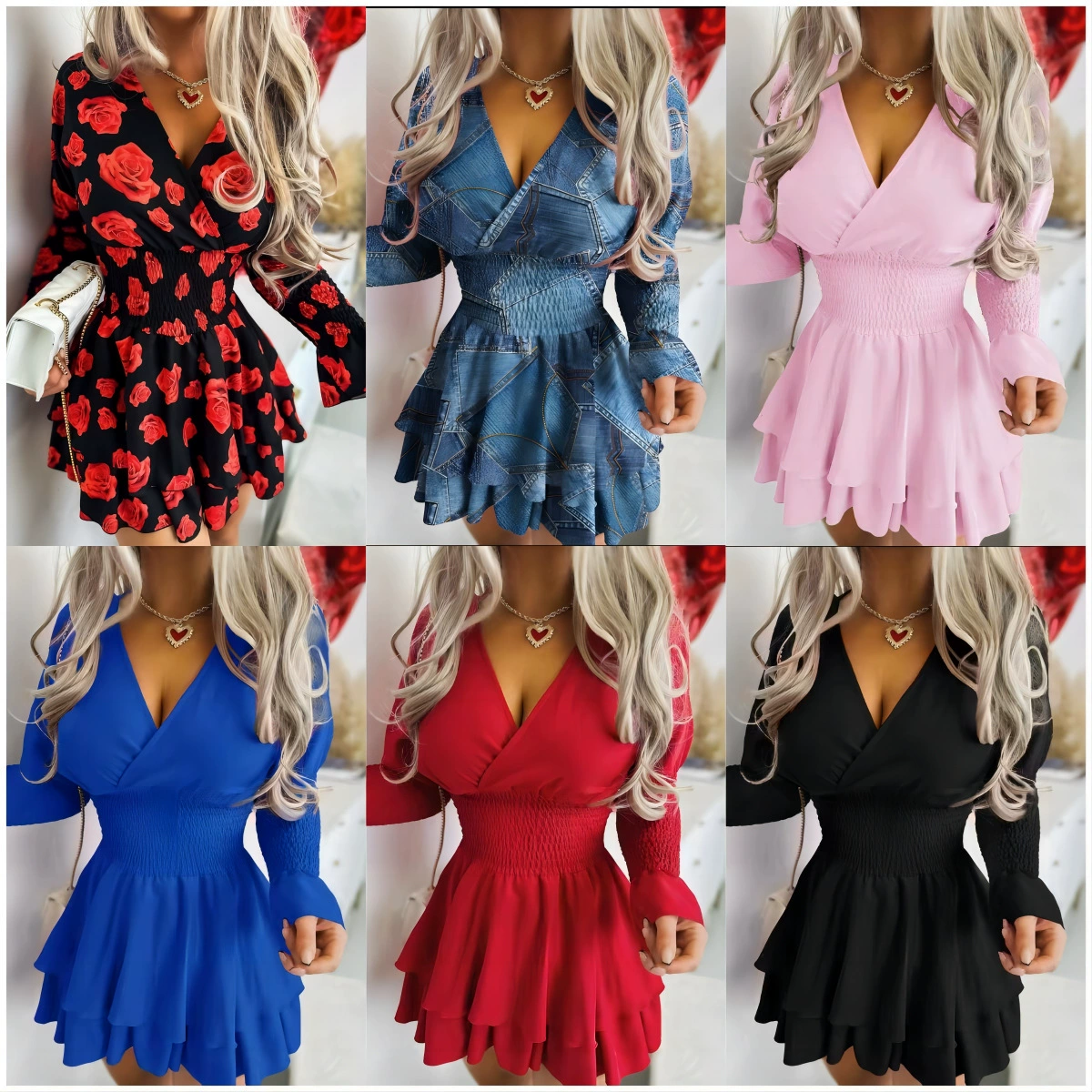 Креативная весенне-осенняя стильная частная одежда в стиле знаменитостей, женский пуловер, плиссированная юбка с v-образным вырезом, платье для похудения, вид для похудения с высокой талией