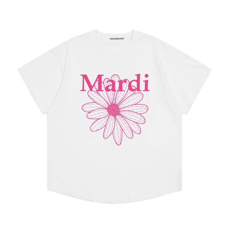 2025新款韩国Mardi短袖金高银同款小雏菊T恤百搭女上衣宽松高版本|undefined