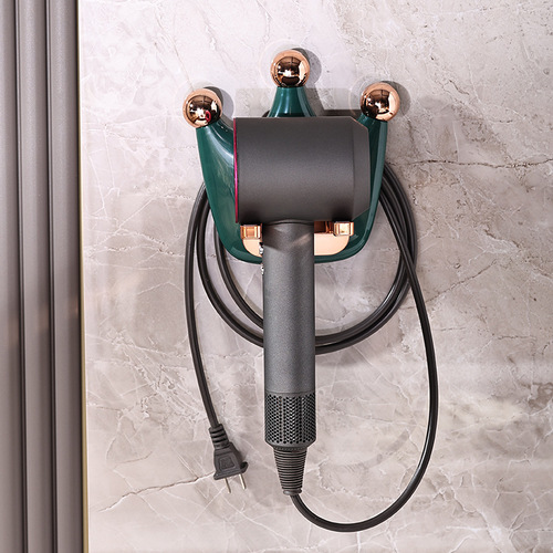 Light luxury hair dryer rack without punching bathroom hair dryer storage bracket wall-mounted bathroom hair dryer shelf hanger
