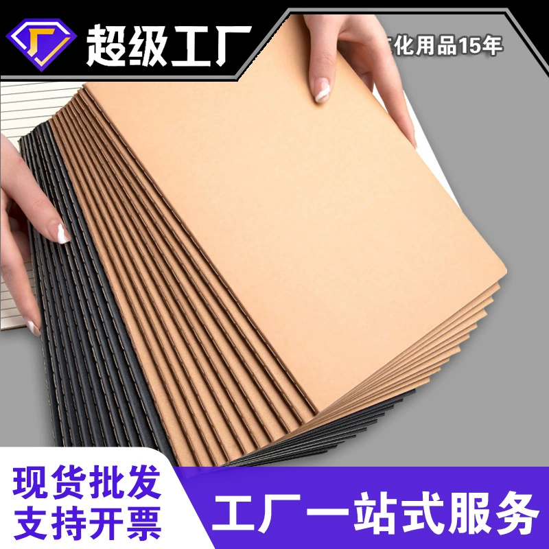 Notebook A5/B5, covers in leather/cowhide/black card — lined/blank/grid/square pages