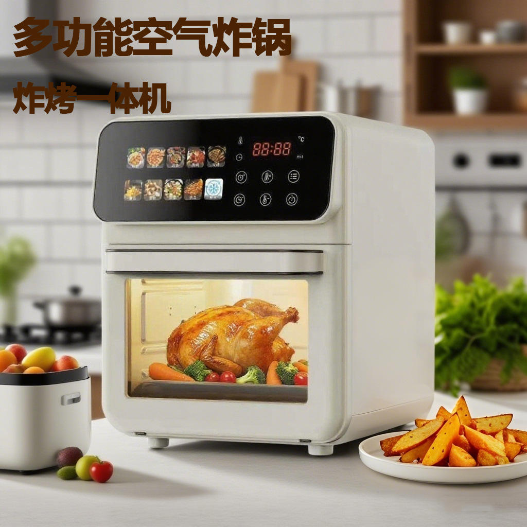 Household Visual Air Fryer with Large Capacity, Touch Screen, Smart Multifunctional Oven, Fryer and Grill All-In-One Electric Oven, New Model