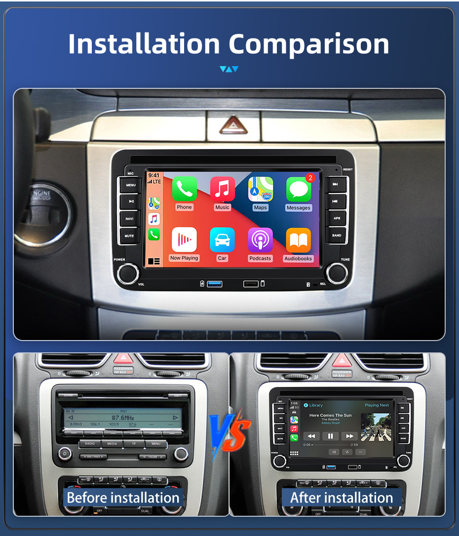 Applicable to Volkswagen Skoda Seat Universal Central Control Display Large Screen Car Carplay Navigation Integrated Machine