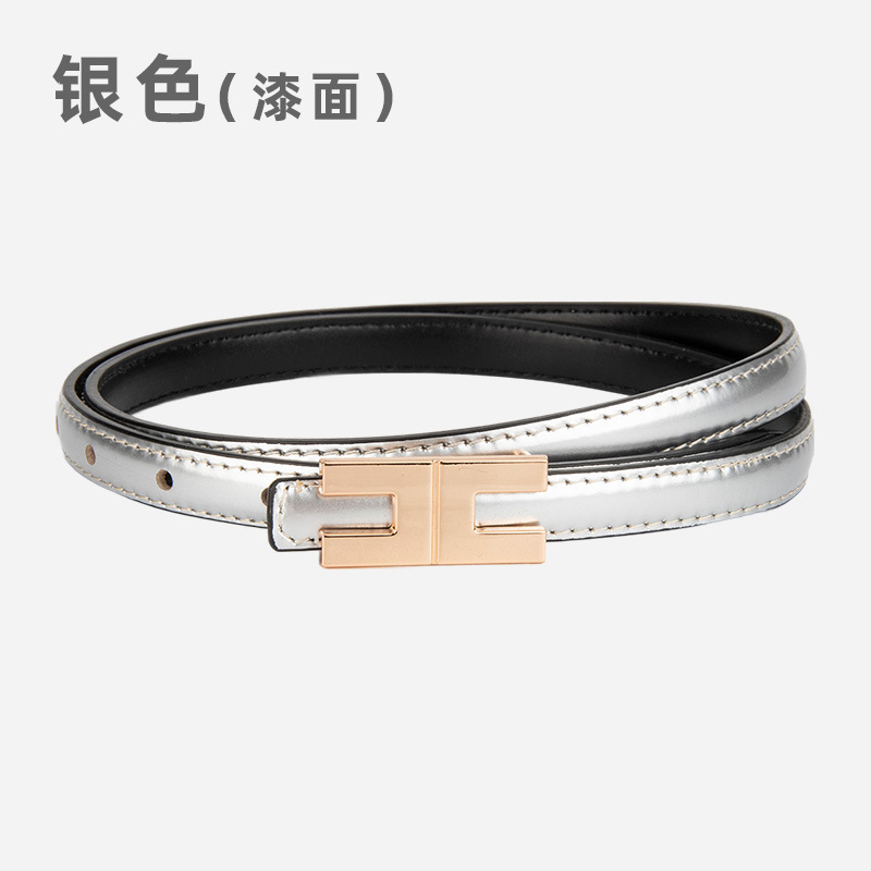 厂家直销真皮女士细腰带装饰连衣裙带裤带高级头层牛皮漆面皮带女|undefined