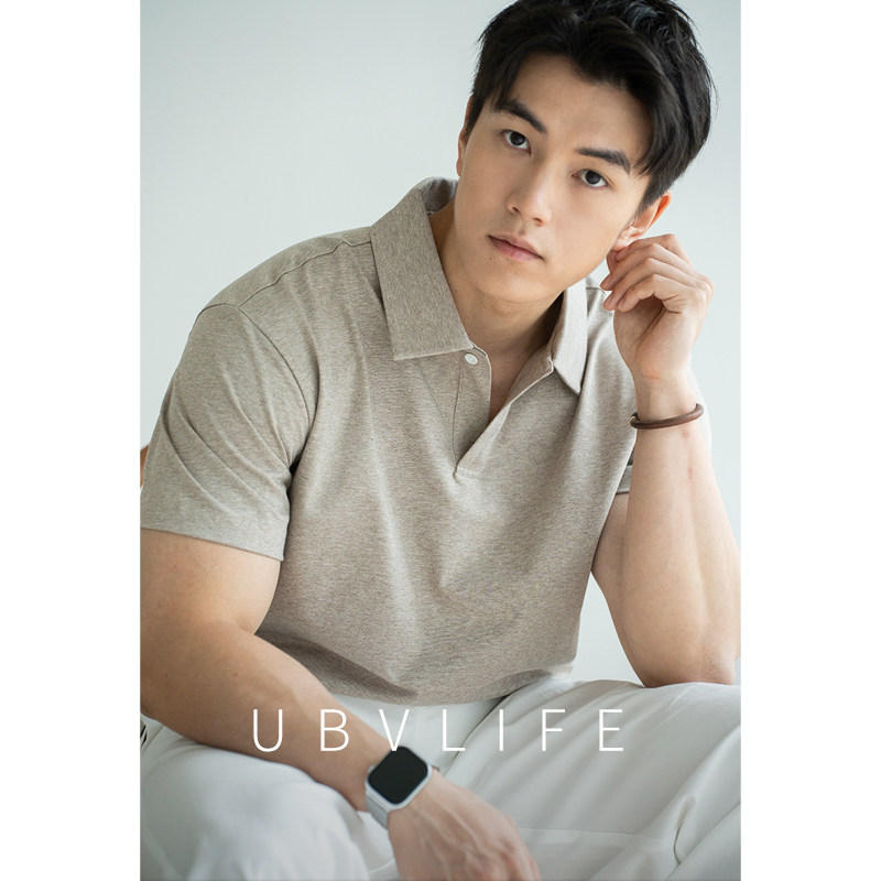 老钱风棉混纺透气假两件叠边POLO衫男2026夏通勤休闲翻领短袖T恤
