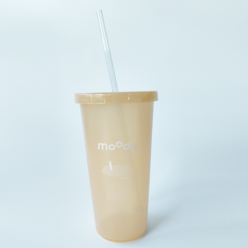 Directo de fábrica 24oz taza de paja de una sola capa de publicidad creativa taza de agua regalo promocional 680ml helado PP taza de plástico