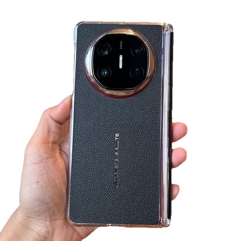 适用华为matex6手机壳磁吸X5双边中轴防摔商务高级非凡皮纹保护套|undefined