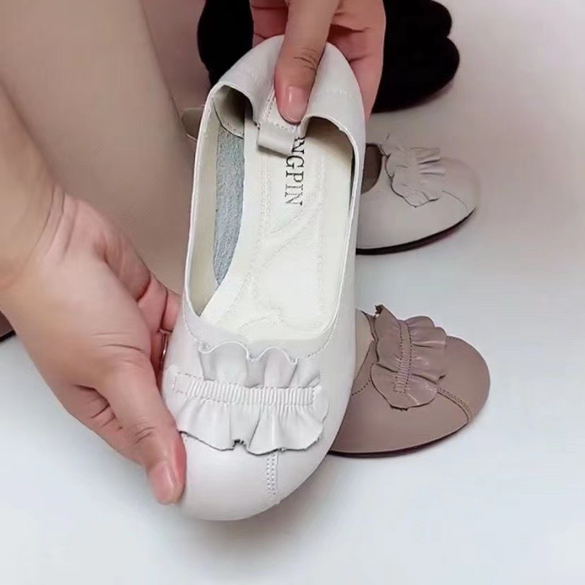 2026 nuevas cuatro temporadas redondas zapatos de cabeza única con suela suave antideslizante no cansado zapatos de madre con suela plana y cómoda zapatos de mujer