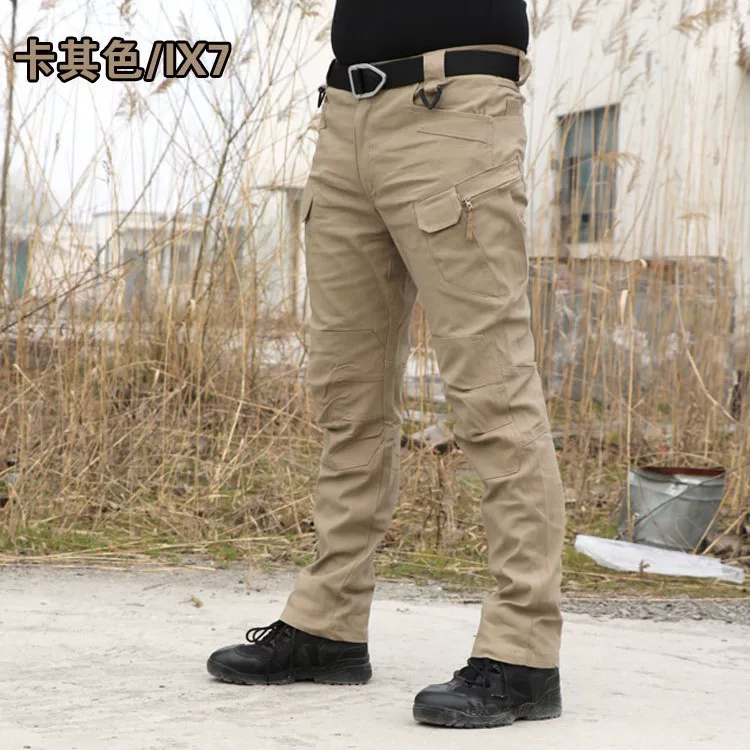 Elastic cotton trousers, oversize