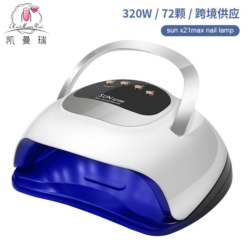 Nuevo producto Lámpara de uñas 320W Lámpara de uñas inteligente de alta potencia Lámpara de fototerapia con manita Máquina de uñas de esmalte de uñas Amazon
