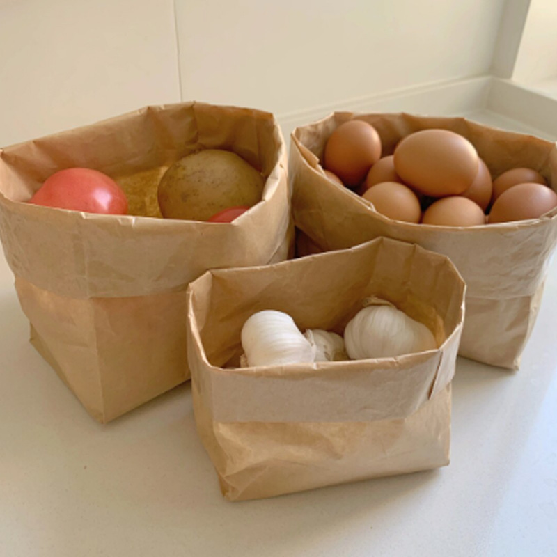 一次性收纳纸袋方底防油淋膜牛皮纸袋外卖打包袋汉堡面包食品袋