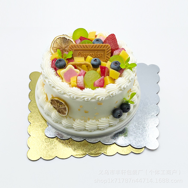 Base de pastel de papel engrosado cuadrado almohadilla bandeja de pastel plateada mousse de cumpleaños pastel de flip 2mm bandeja