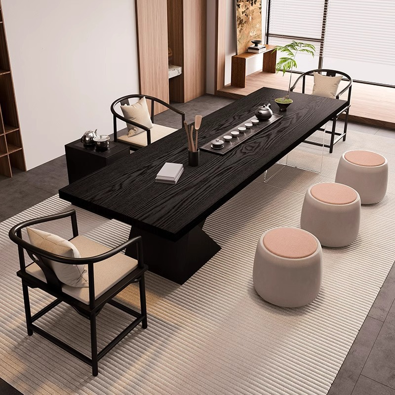 2.0m 티 테이블+구리 동전 의자*3+부드러운 의자*3+칭야 차 캐비닛