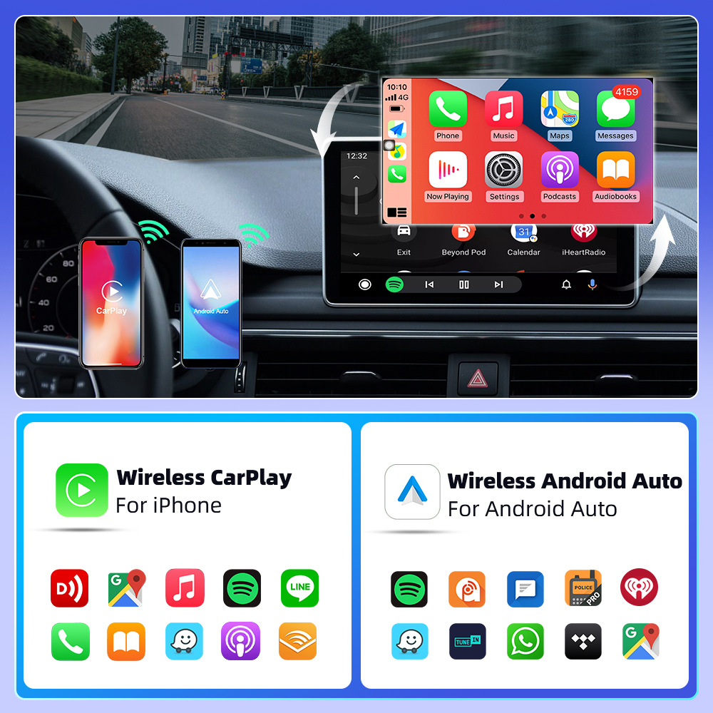 Cross-Border Car Wireless Carplay Box Portable Android Autocarplay Module Car-Machine Connectivity Smart Box