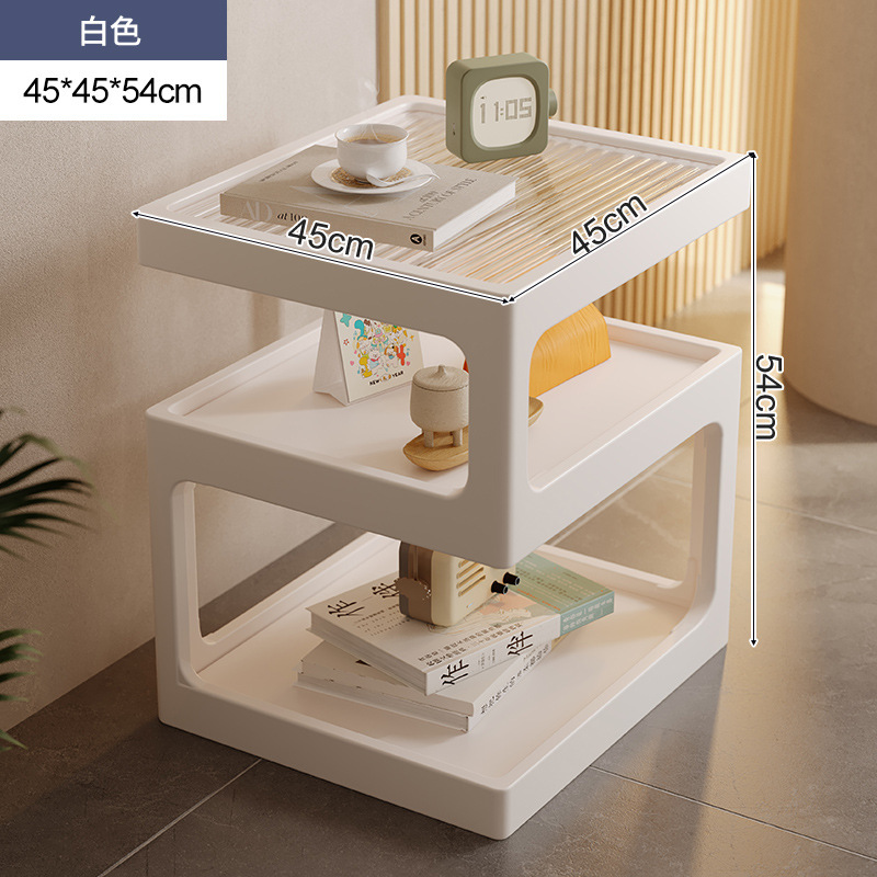 Mesa lateral del sofá, sala de estar, hogar, armario lateral de madera maciza, armario lateral, lujo ligero, casillero de almacenamiento de troncos de alta calidad, mesa de esquina